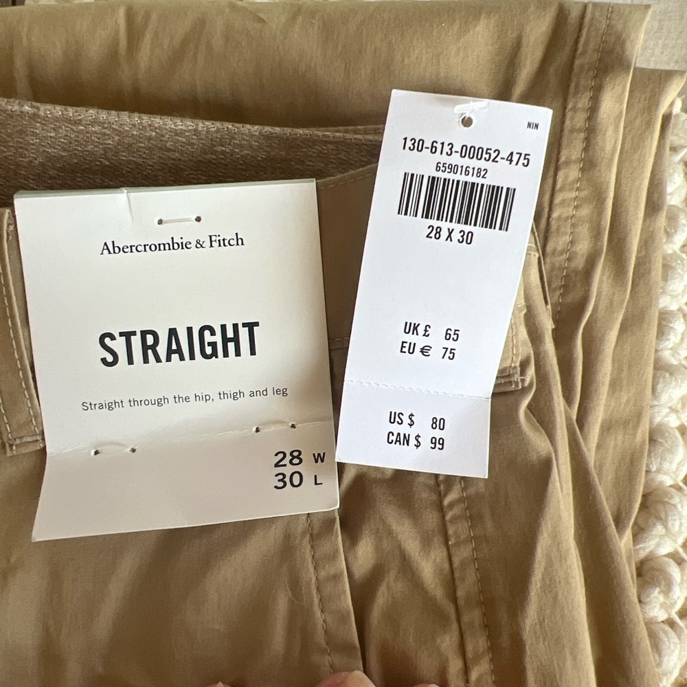 NWT – Abercrombie & Fitch Men’s Straight Pants - Picture 3 of 3